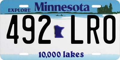 MN license plate 492LRO