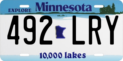 MN license plate 492LRY