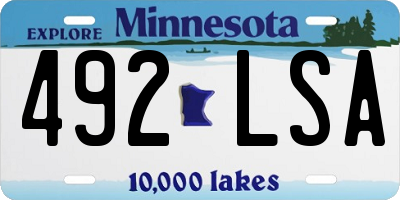 MN license plate 492LSA