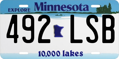 MN license plate 492LSB