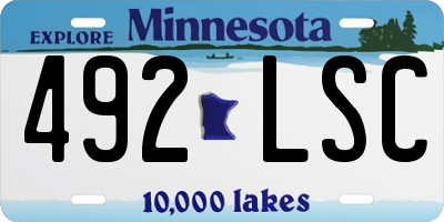 MN license plate 492LSC