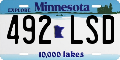 MN license plate 492LSD