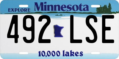 MN license plate 492LSE
