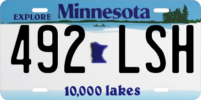 MN license plate 492LSH