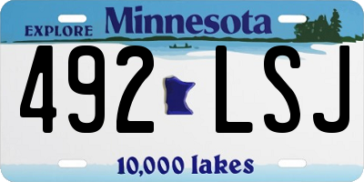 MN license plate 492LSJ
