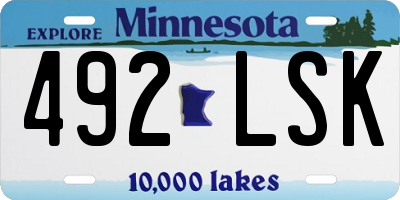 MN license plate 492LSK