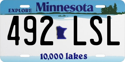 MN license plate 492LSL
