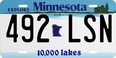 MN license plate 492LSN
