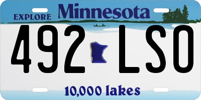 MN license plate 492LSO
