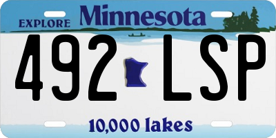 MN license plate 492LSP