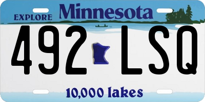 MN license plate 492LSQ