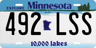 MN license plate 492LSS