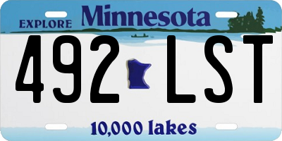 MN license plate 492LST