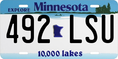 MN license plate 492LSU