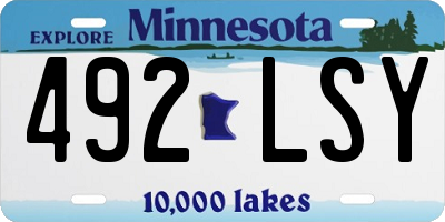 MN license plate 492LSY