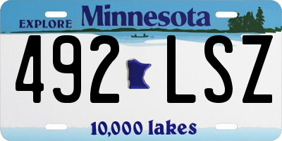 MN license plate 492LSZ