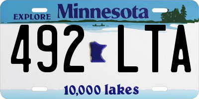 MN license plate 492LTA