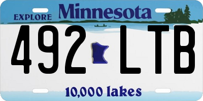 MN license plate 492LTB