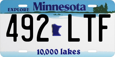 MN license plate 492LTF