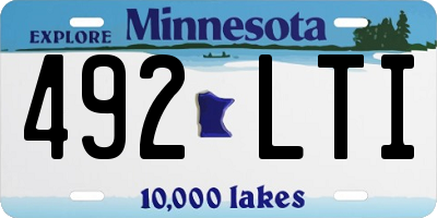 MN license plate 492LTI