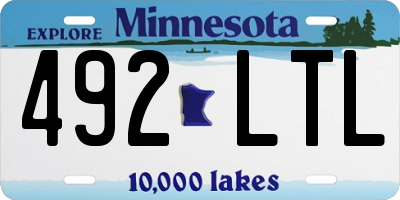 MN license plate 492LTL