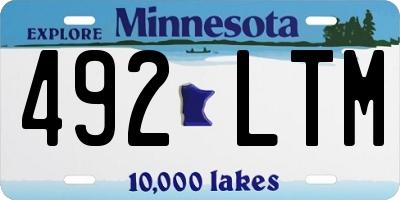 MN license plate 492LTM