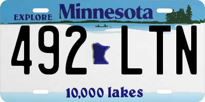 MN license plate 492LTN