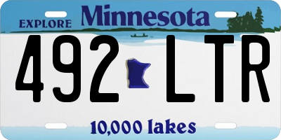 MN license plate 492LTR