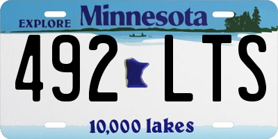 MN license plate 492LTS
