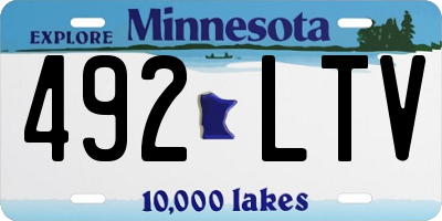 MN license plate 492LTV