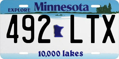 MN license plate 492LTX