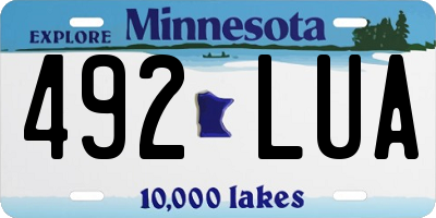 MN license plate 492LUA