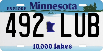MN license plate 492LUB