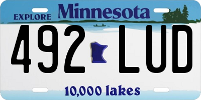 MN license plate 492LUD