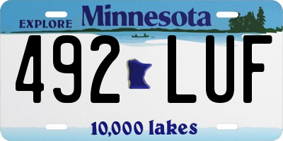 MN license plate 492LUF