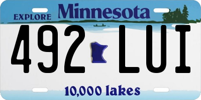 MN license plate 492LUI