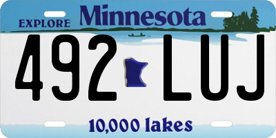 MN license plate 492LUJ