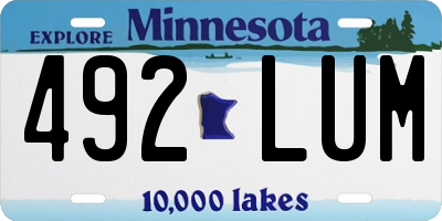 MN license plate 492LUM
