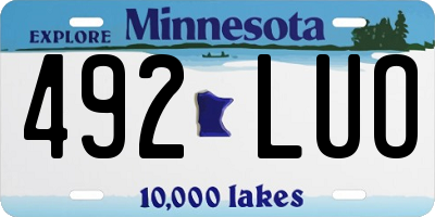 MN license plate 492LUO