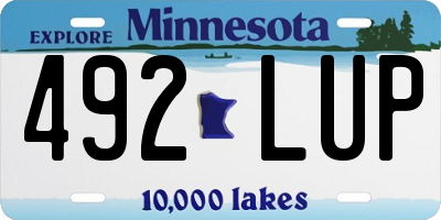 MN license plate 492LUP