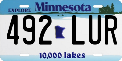 MN license plate 492LUR