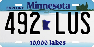 MN license plate 492LUS