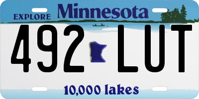 MN license plate 492LUT