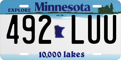 MN license plate 492LUU