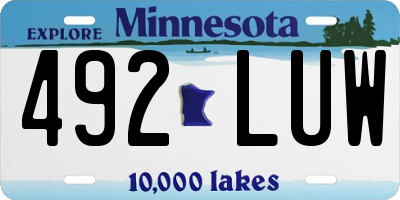 MN license plate 492LUW