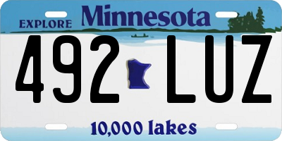 MN license plate 492LUZ