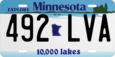 MN license plate 492LVA