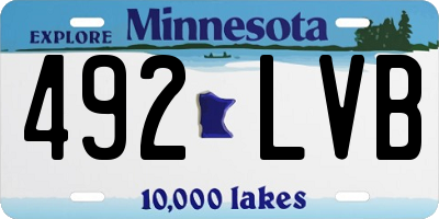 MN license plate 492LVB