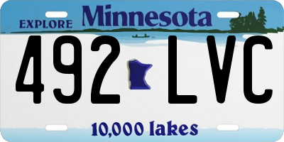MN license plate 492LVC