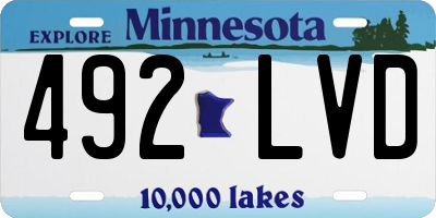 MN license plate 492LVD